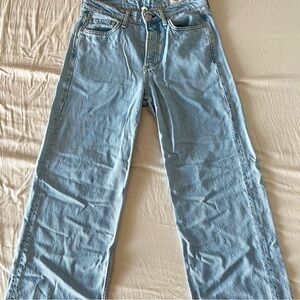 Rag & Bone Women's Light Blue Wide-Leg Straight Jeans (Logan)